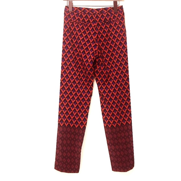Amazing Red/Blue Silk-Like Printed Pants - NWOT - Picture 2 of 7